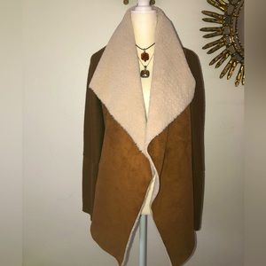 Madison & Lola Faux Suede and Knit Sweater Jacket. Size S.